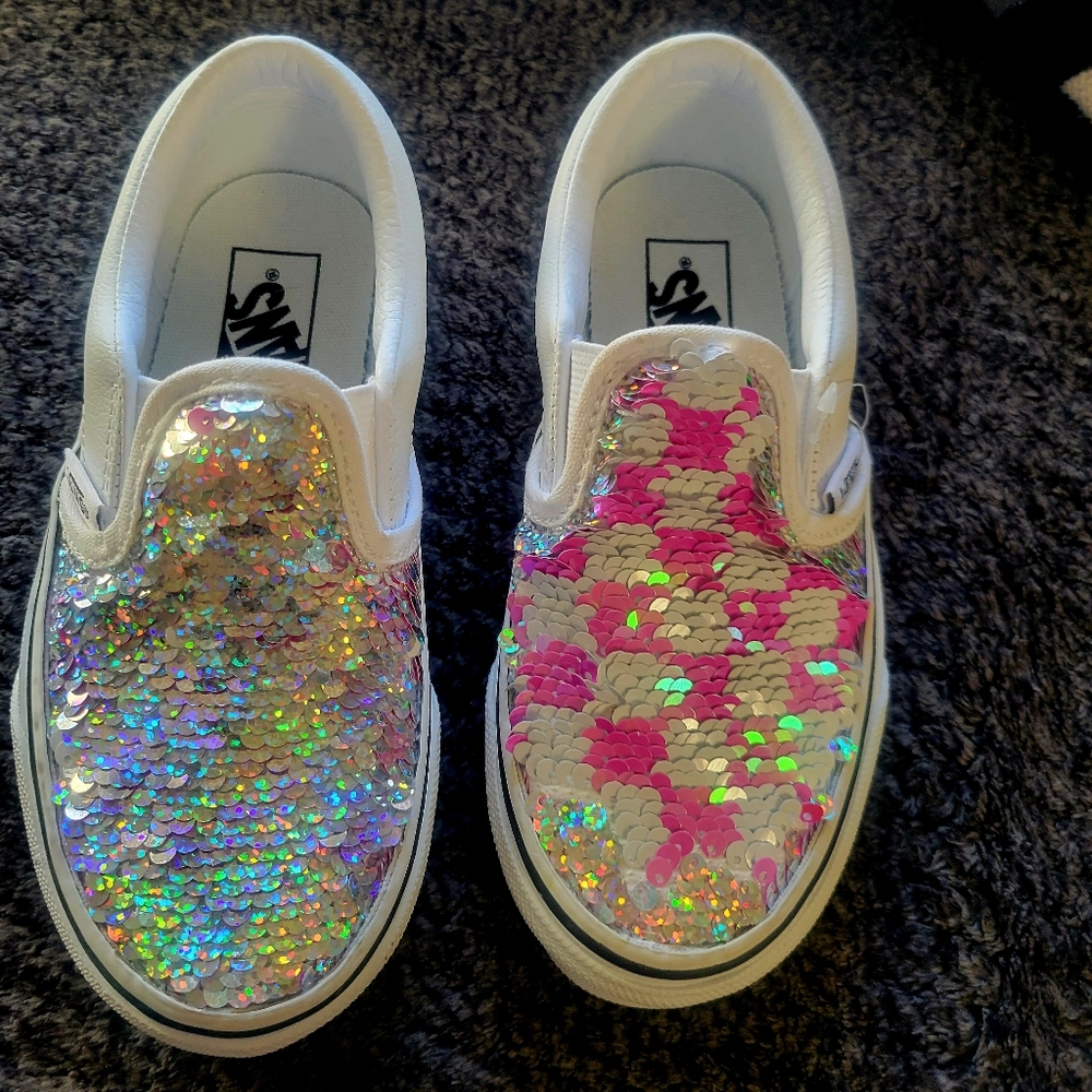 Kids Van's sequin flip shoes